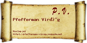 Pfefferman Virág névjegykártya